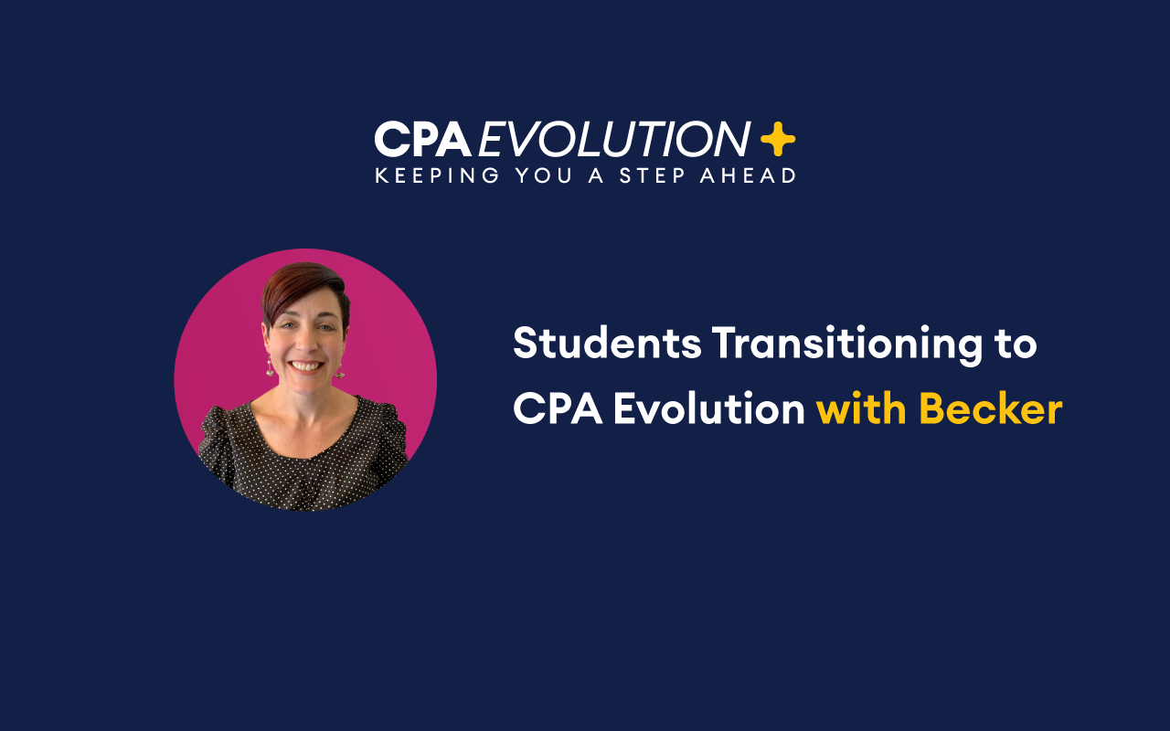 CPA Evolution Video from Angie Brown about Students transitioning to CPA Evolution with Becker