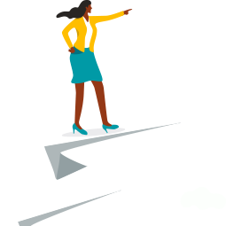 A woman surfing on letters