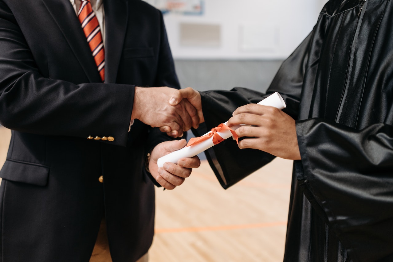Graduate receiving accounting degree 