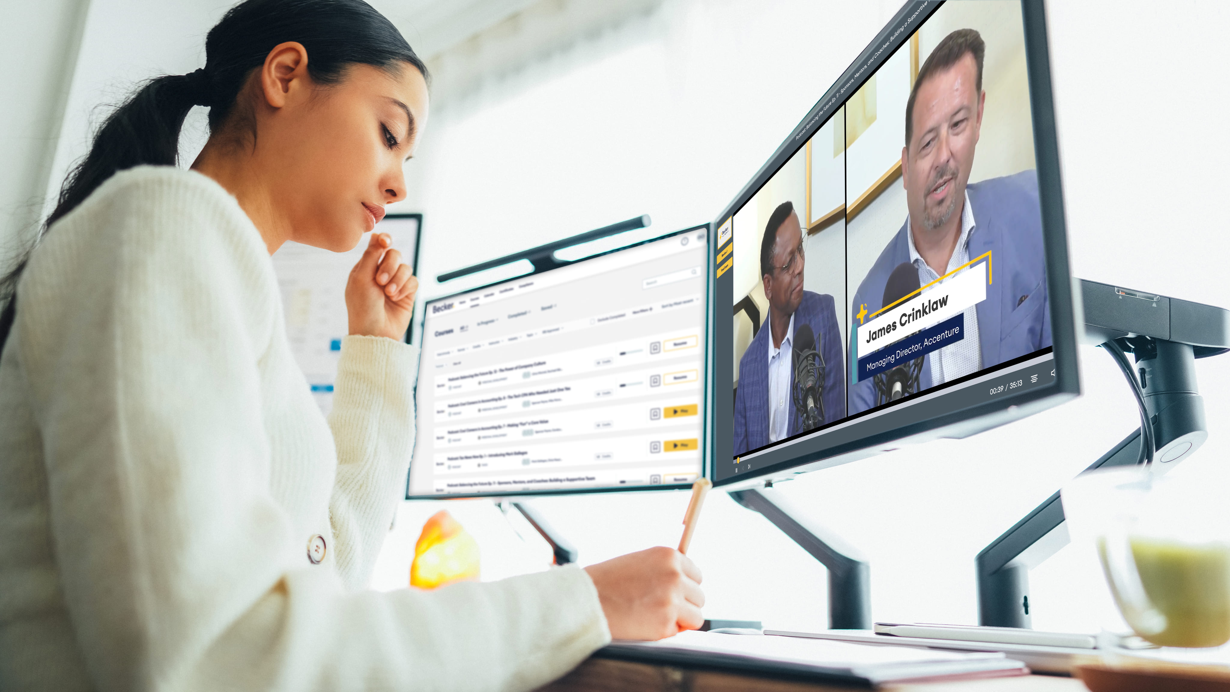 Professional attending a CPE webcast