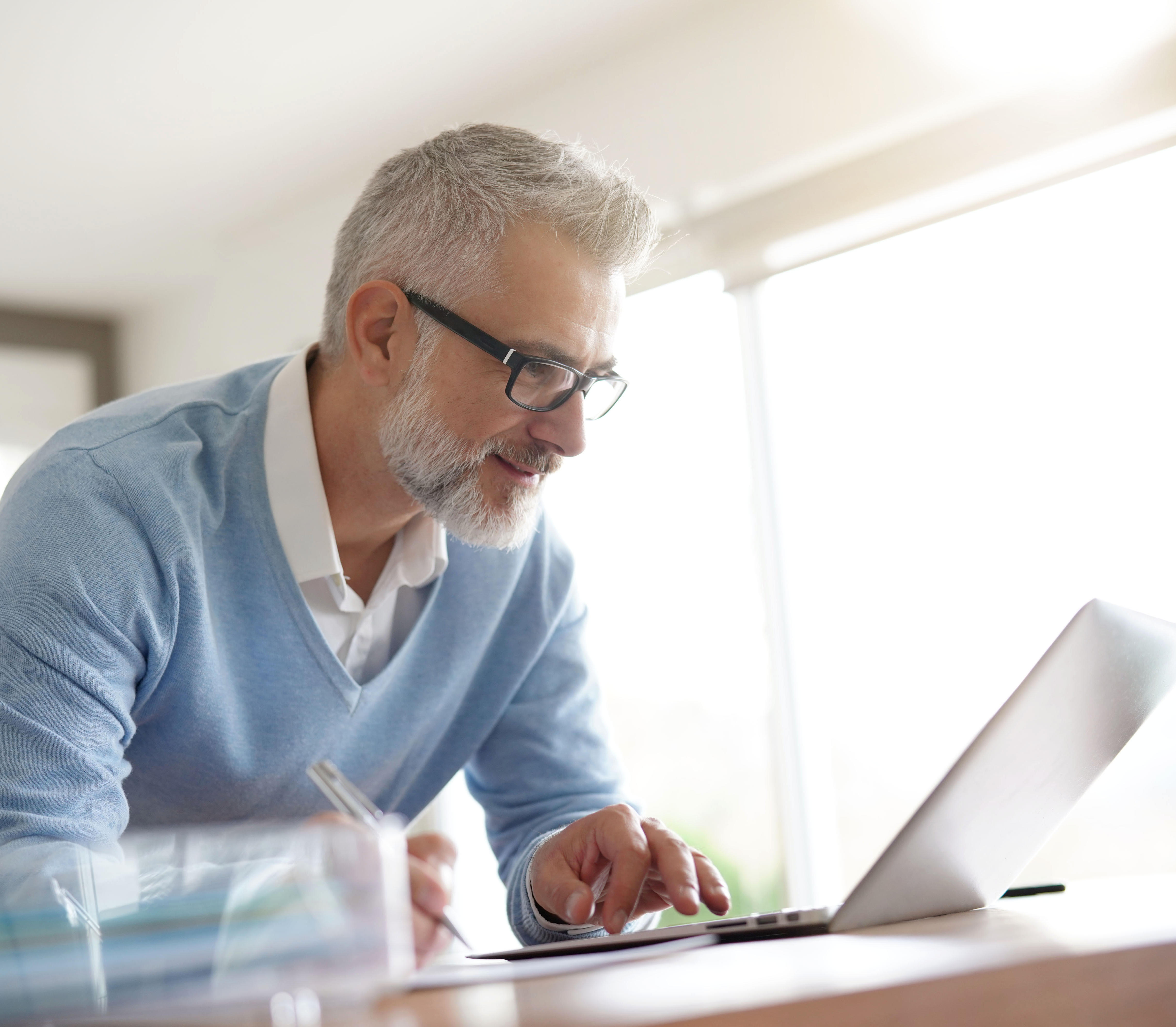 Man using computer