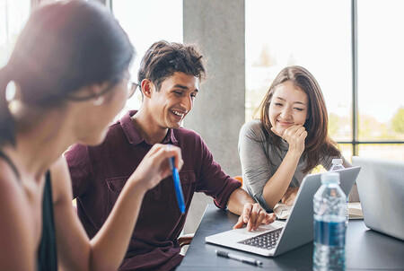 CPA students studying on laptop