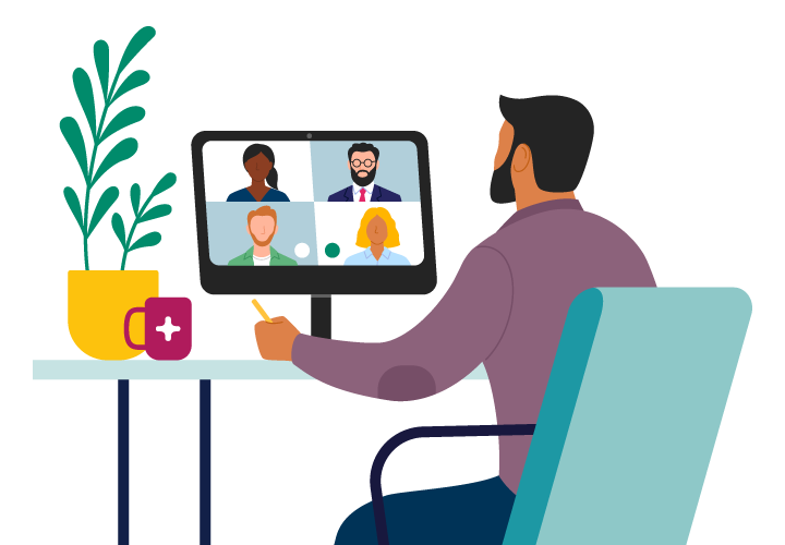 Man on laptop learning about tax preparation