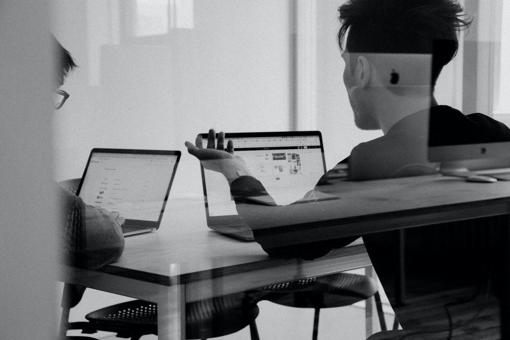 Team working on computers