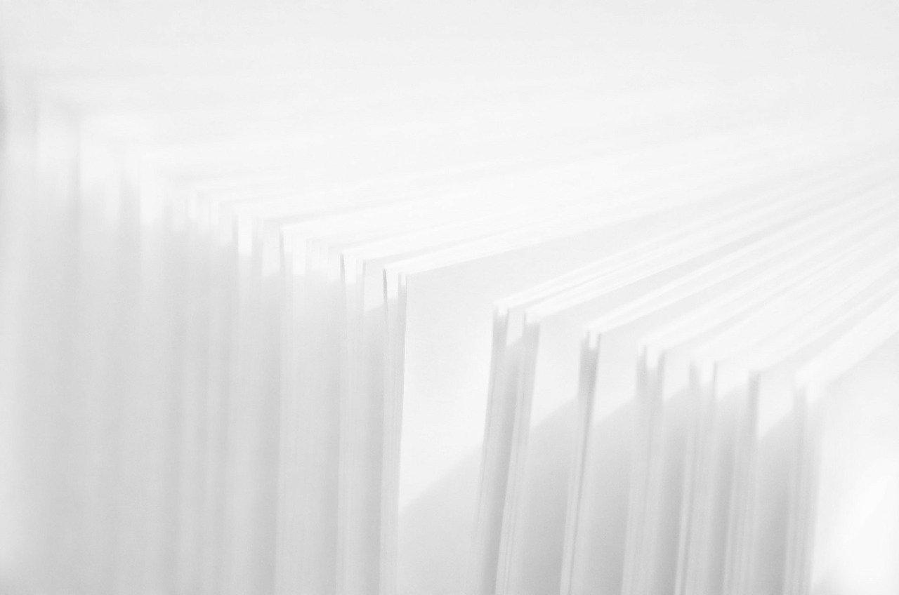 Paper pamphlets in a row