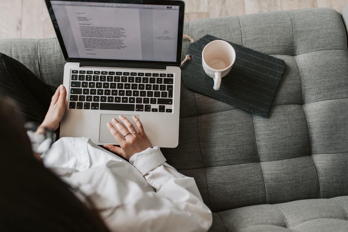 Young woman using laptop