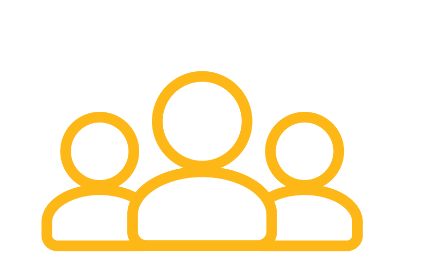 Icon of three people standing close to each other