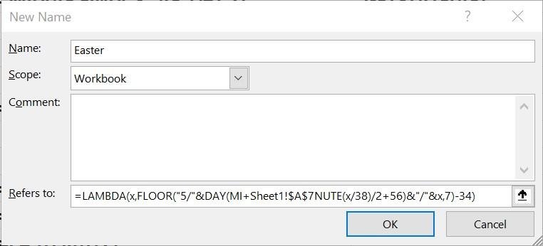 demonstrating date of easter with lambda functions