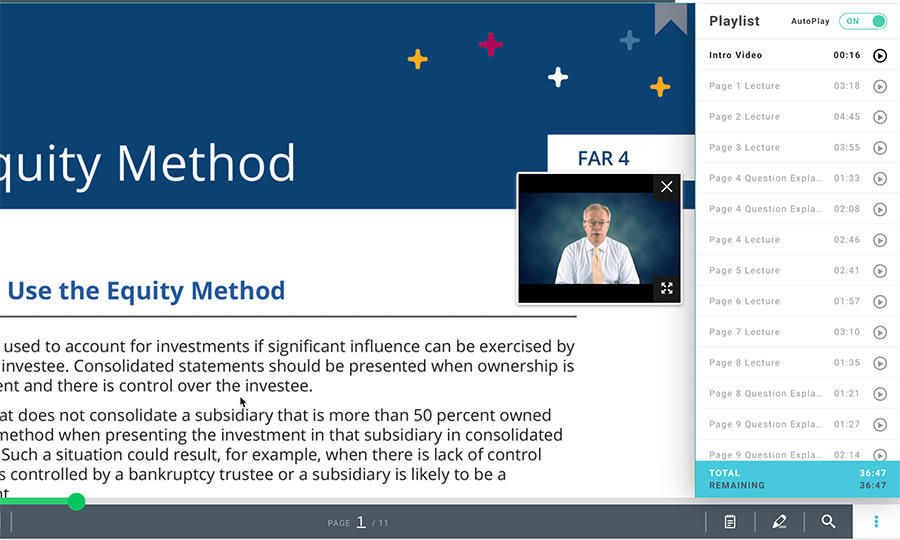 Screenshot of SkillBuilder video through the CPA LMS