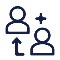 Icon of two people connecting illustration