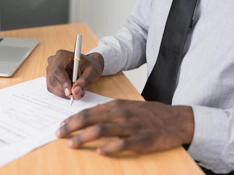 Filling out paperwork for corporate transparency act