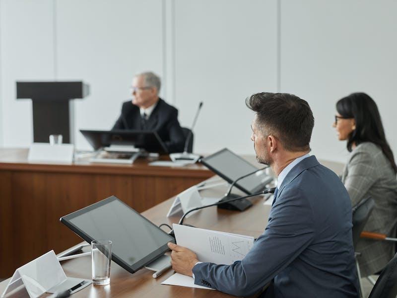 CFO in board meeting