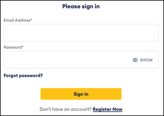 Becker's password reset page