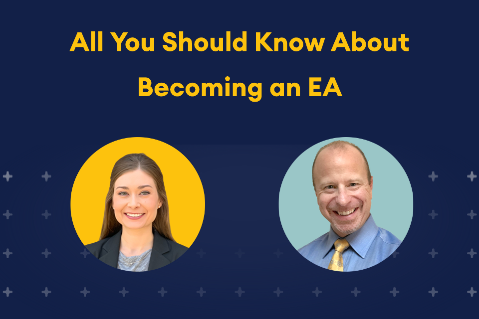 All You Should Know About Becoming an EA and headshots of Angelle Cascio and Mike Potenza