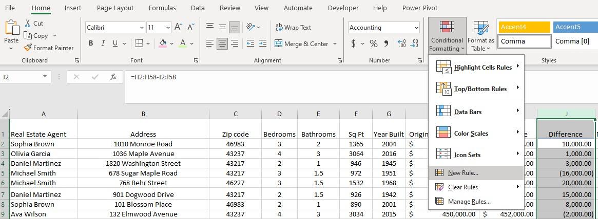 Excel conditional formatting formula image 1 