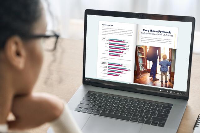 Salary guide on laptop