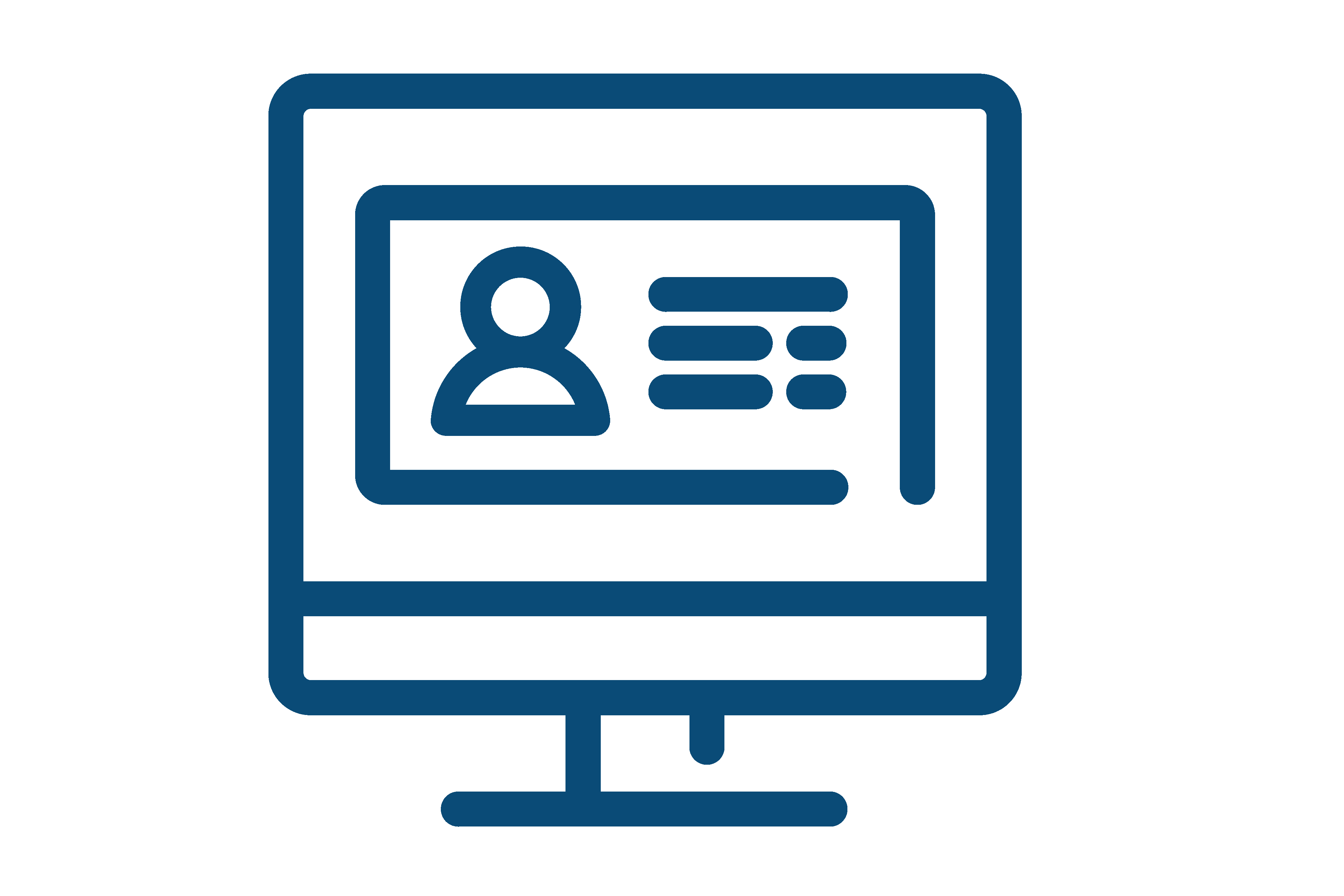 computer with account icon