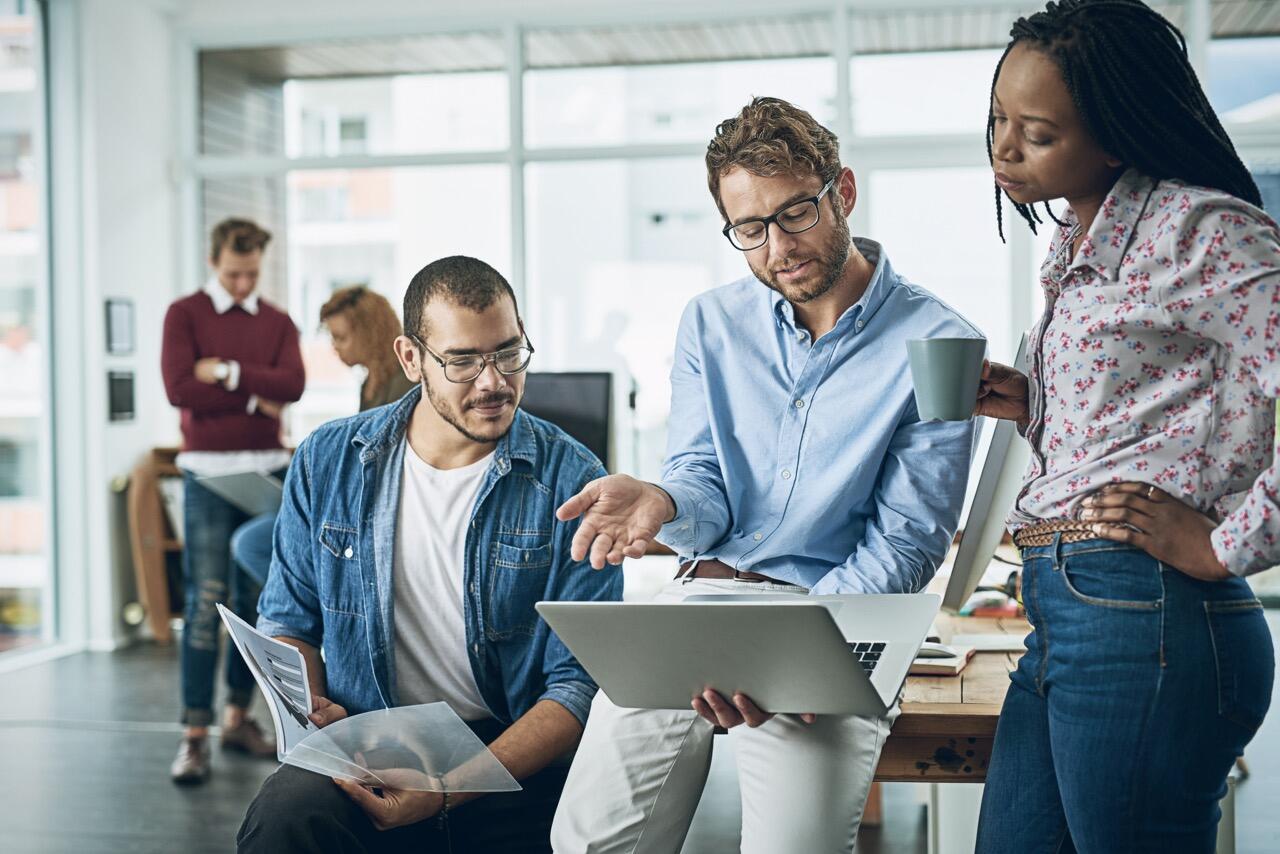 group of people at an office