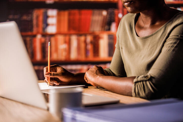 Woman studying using NABA CPA bound