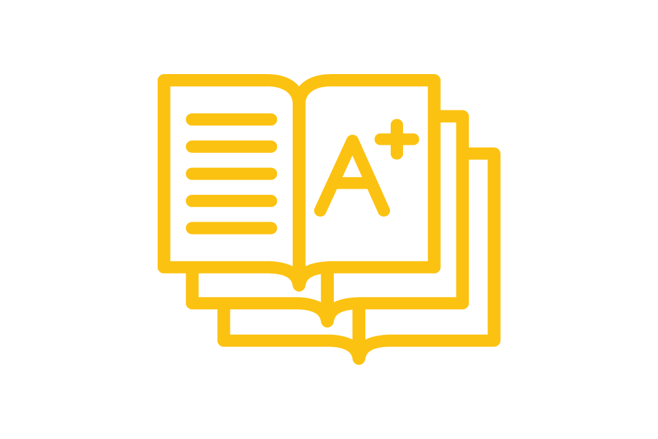 Icon A+ exam in yellow
